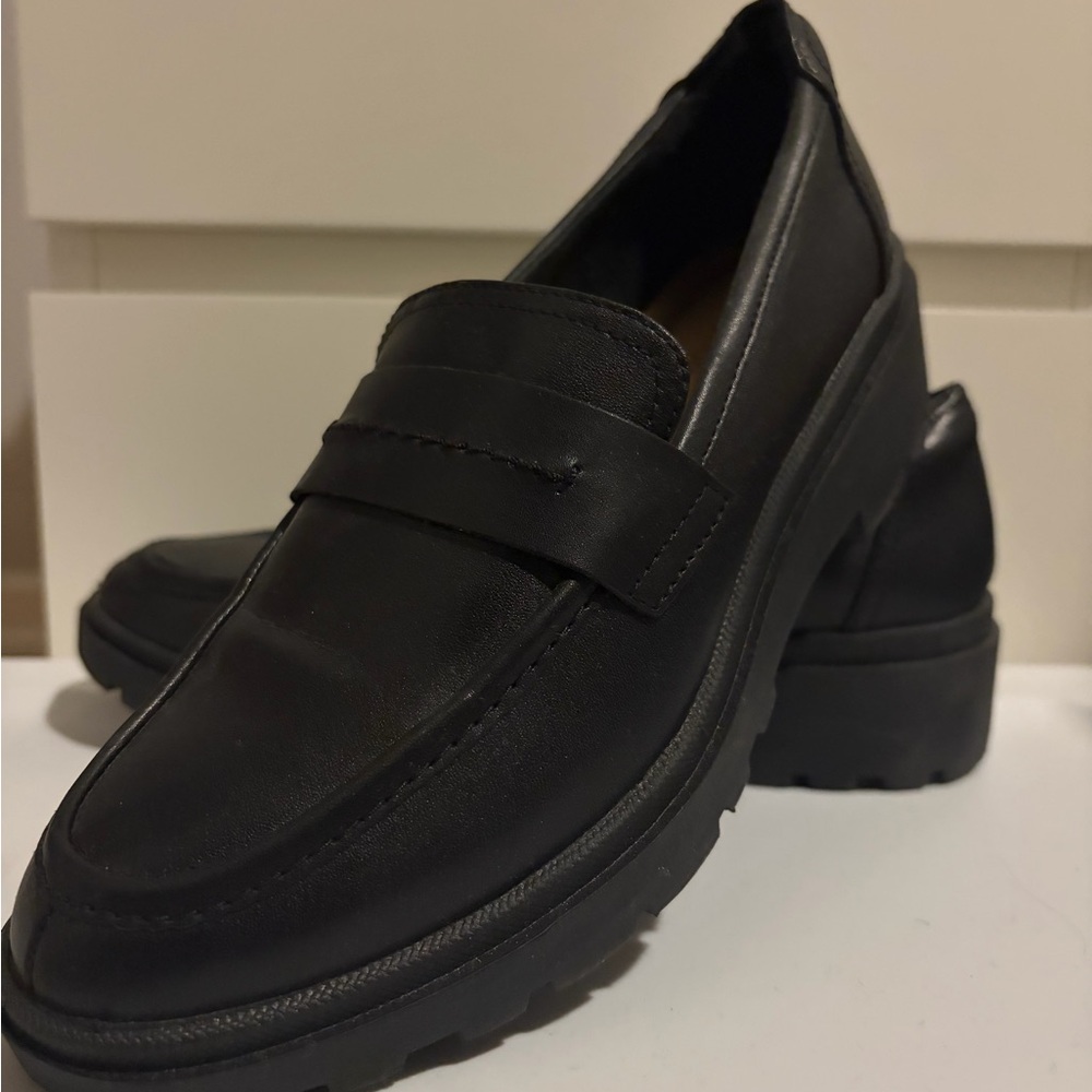 Clarks Black Leather Women’s Penny Loafers